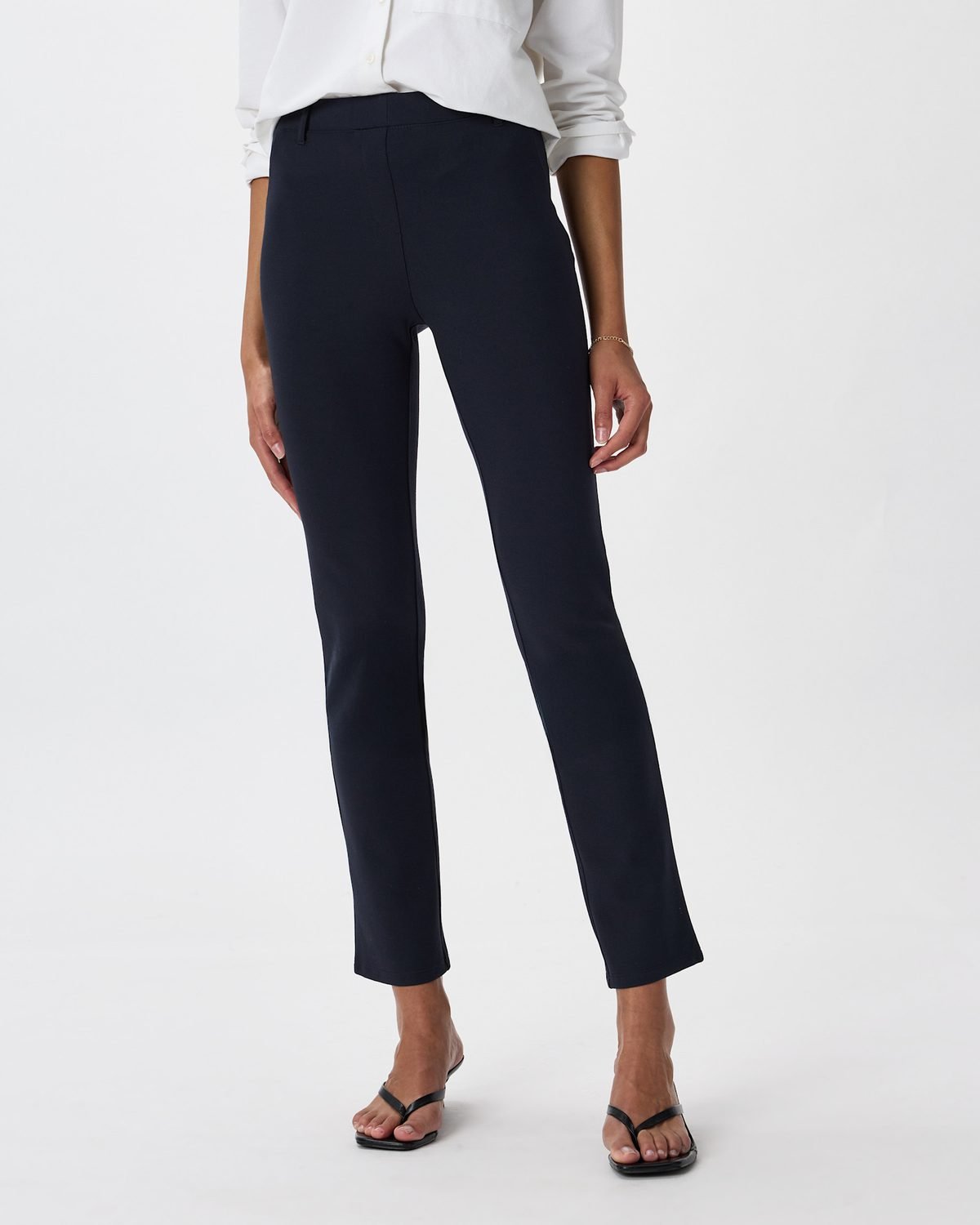 Petite inseam guide: Quince petite ponte straight leg pants with a true 26 inch inseam