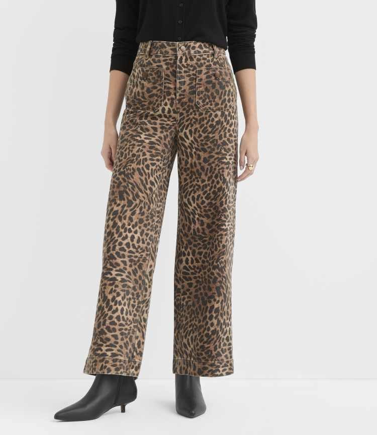 Print scale for petite frames: LOFT petite leopard print wide leg pants, 24 and a half inch inseam